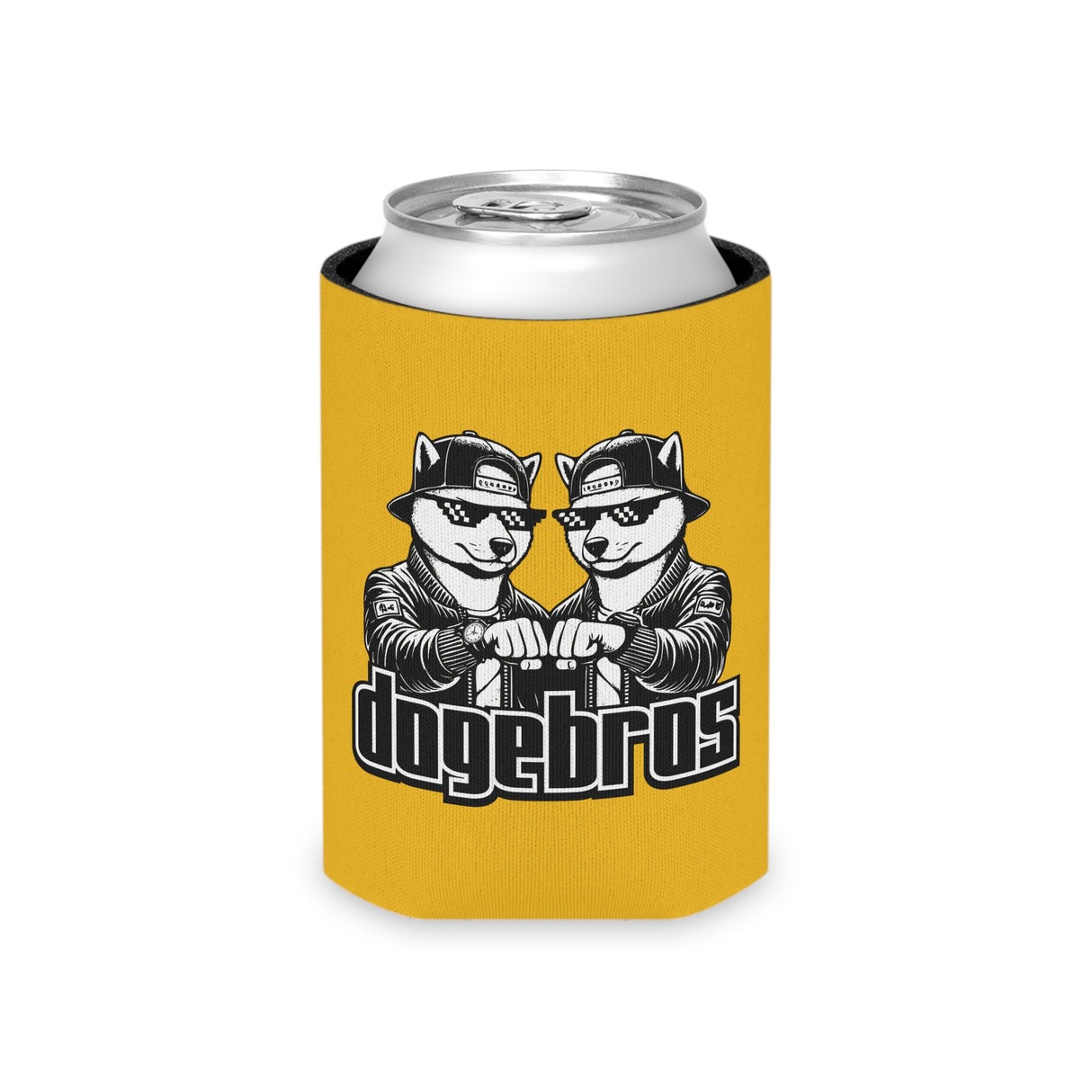 DOGEBROS Funny Can Cooler, Dog-Themed Party Favors, Perfect for BBQs, Tailgates, Gifts for Dog Lovers, Unique Drink Holder - YELLOW