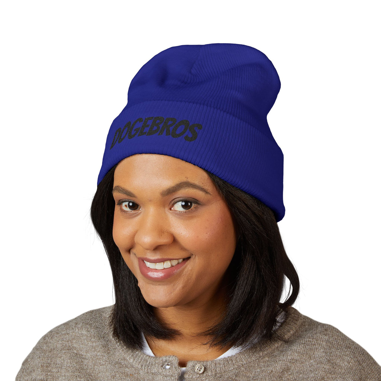 DOGEBROS Stylish Embroidered Beanie for Trendsetters, Cozy Winter Hat, Perfect Gift for DOGEBROS Fans, Unique Fashion Accessory, Unisex Headwear