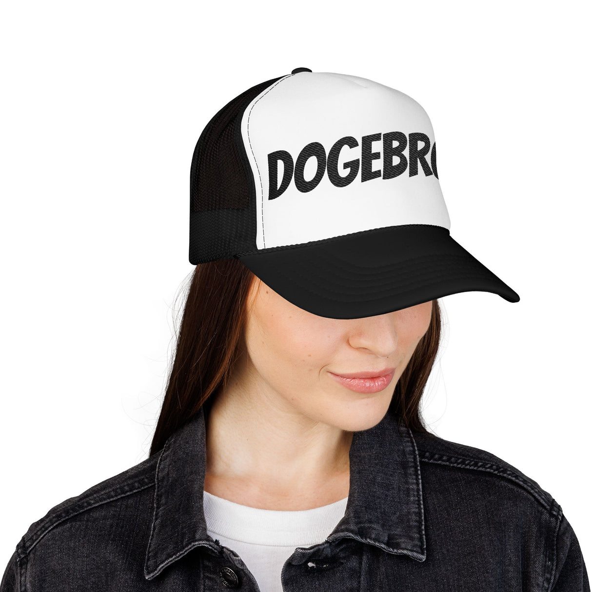 DOGEBROS Trendy Foam Trucker Hat | Stylish Embroidered Dogebros Cap, Summer Accessory, Streetwear Fashion, Gift for Him, Casual Headwear