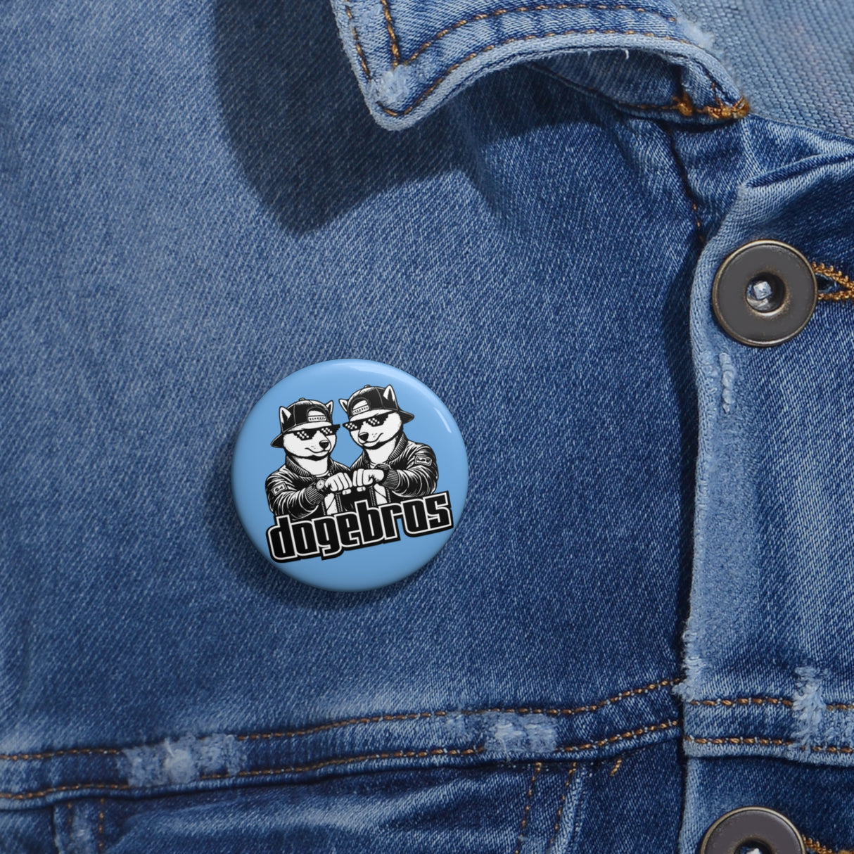 DOGEBROS Pin Buttons, Fun Badges for Gifts, Stylish Friends Accessories, Collectible Pins, Unique Party Favors - LIGHT BLUE