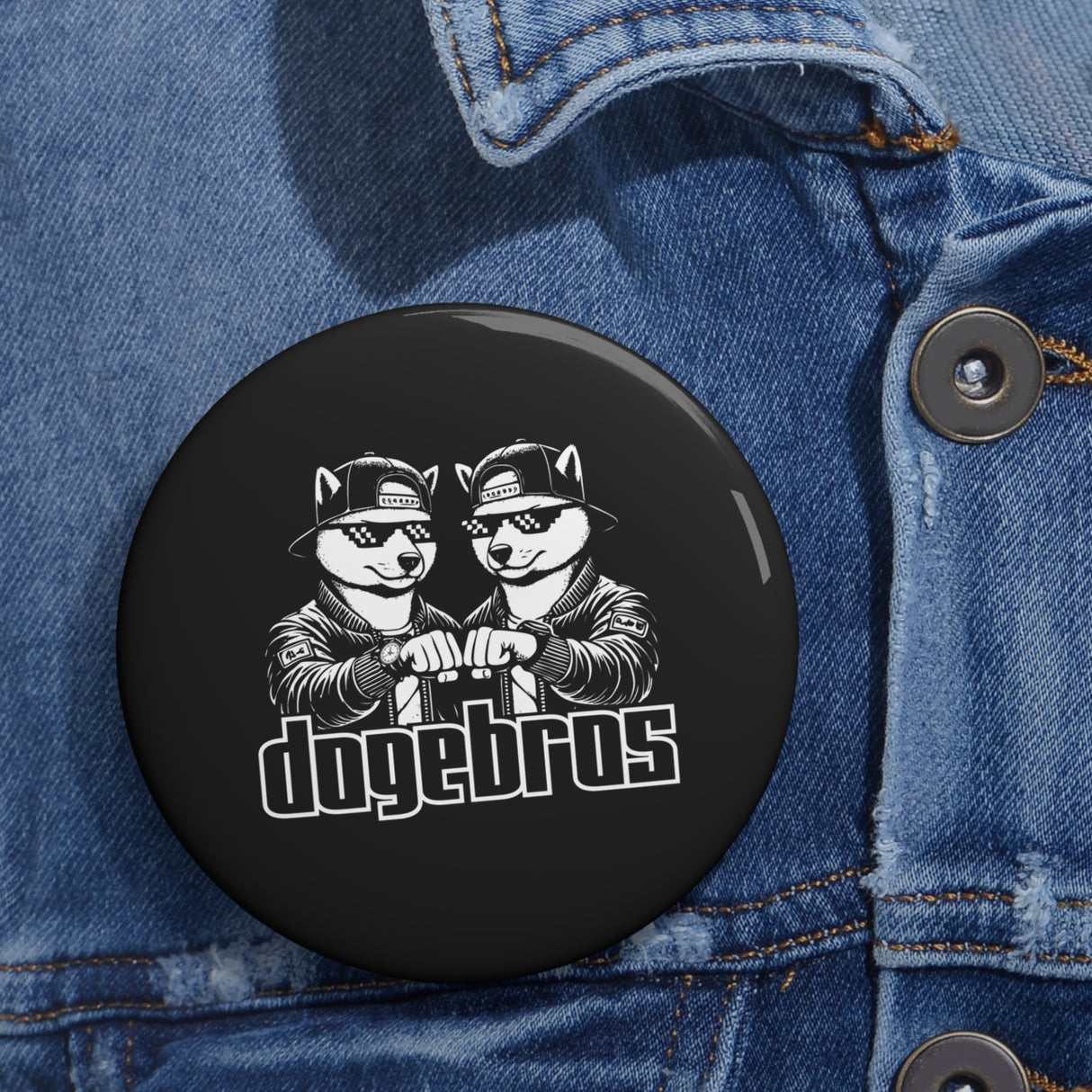 DOGEBROS Pin Buttons, Fun Badges for Gifts, Stylish Friends Accessories, Collectible Pins, Unique Party Favors - BLACK