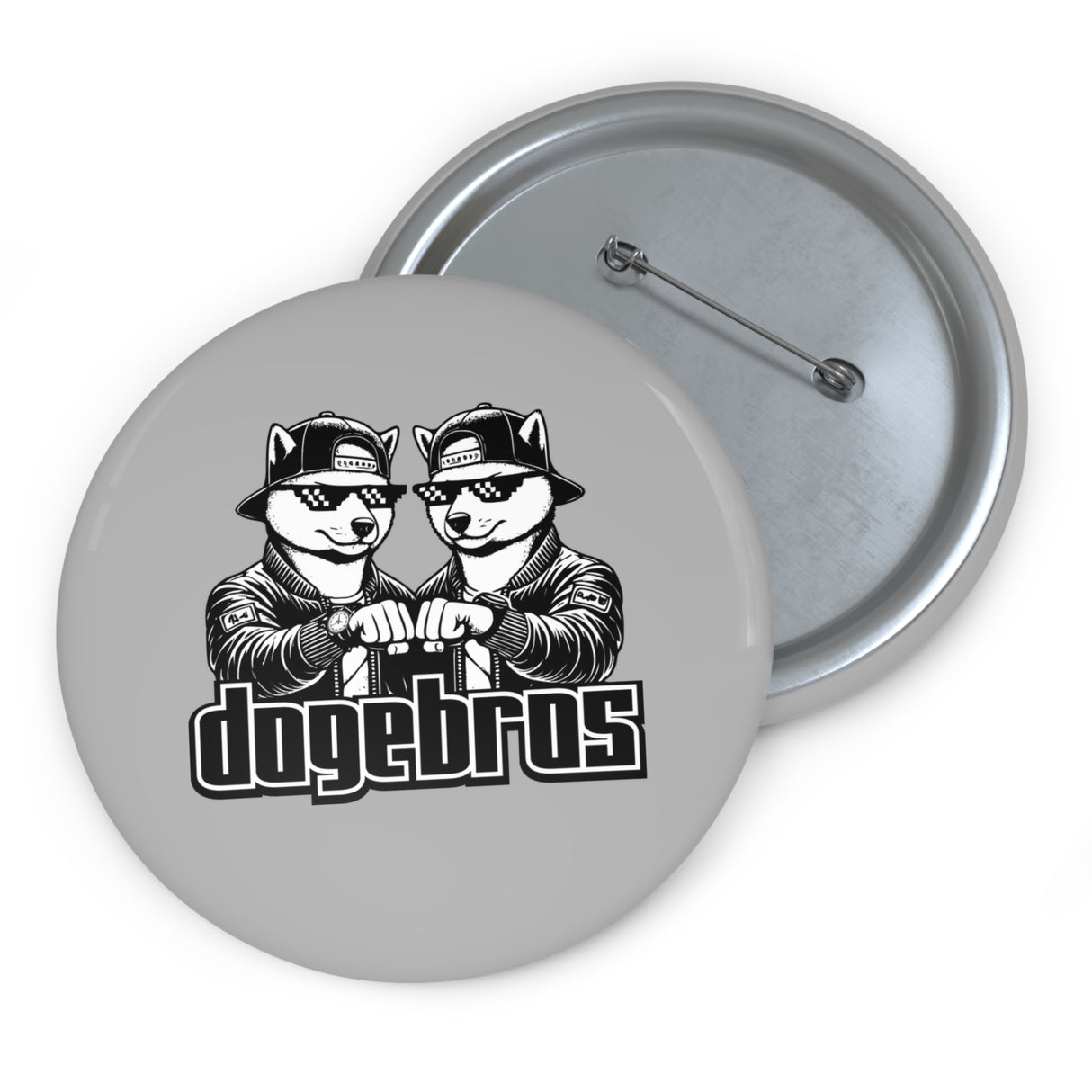 DOGEBROS Pin Buttons, Fun Badges for Gifts, Stylish Friends Accessories, Collectible Pins, Unique Party Favors - LIGHT GREY