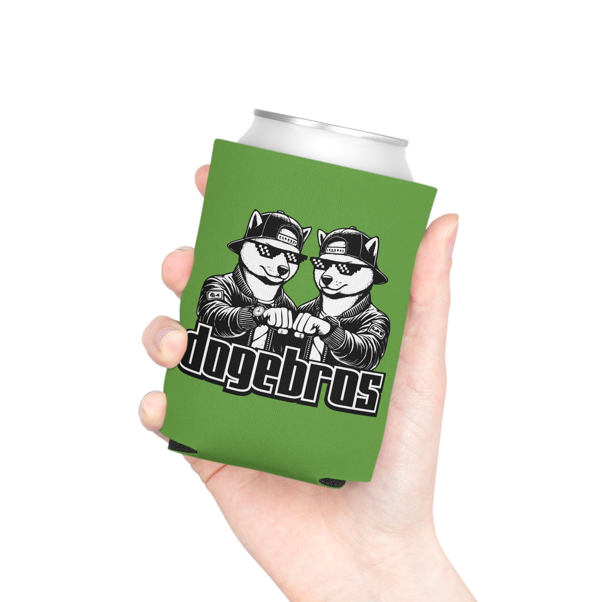 DOGEBROS Funny Can Cooler, Dog-Themed Party Favors, Perfect for BBQs, Tailgates, Gifts for Dog Lovers, Unique Drink Holder - GREEN