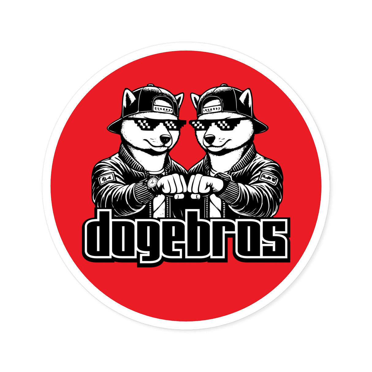 DOGEBROS "COOL ROUND" Stickers | Fun Laptop Decals, Unique Party Favors, Trendy Car Stickers, Gift for Dog Lovers