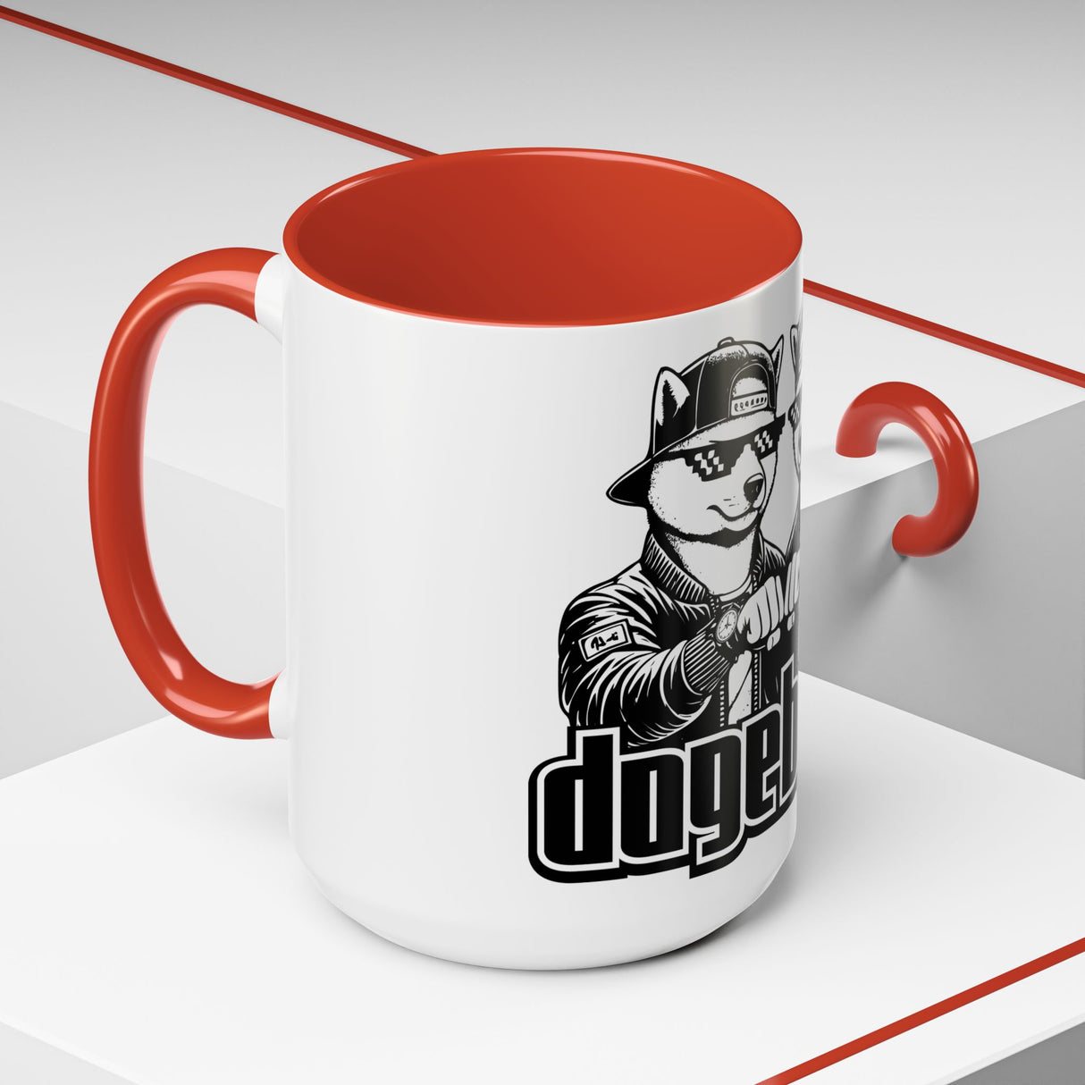 DOGEBROS Coffee Mug, Funny Dog Mug, Gift for Dog Lovers, Unique Cat Mug, Cool Pet Lover Cup, Black Handle Ceramic Mug