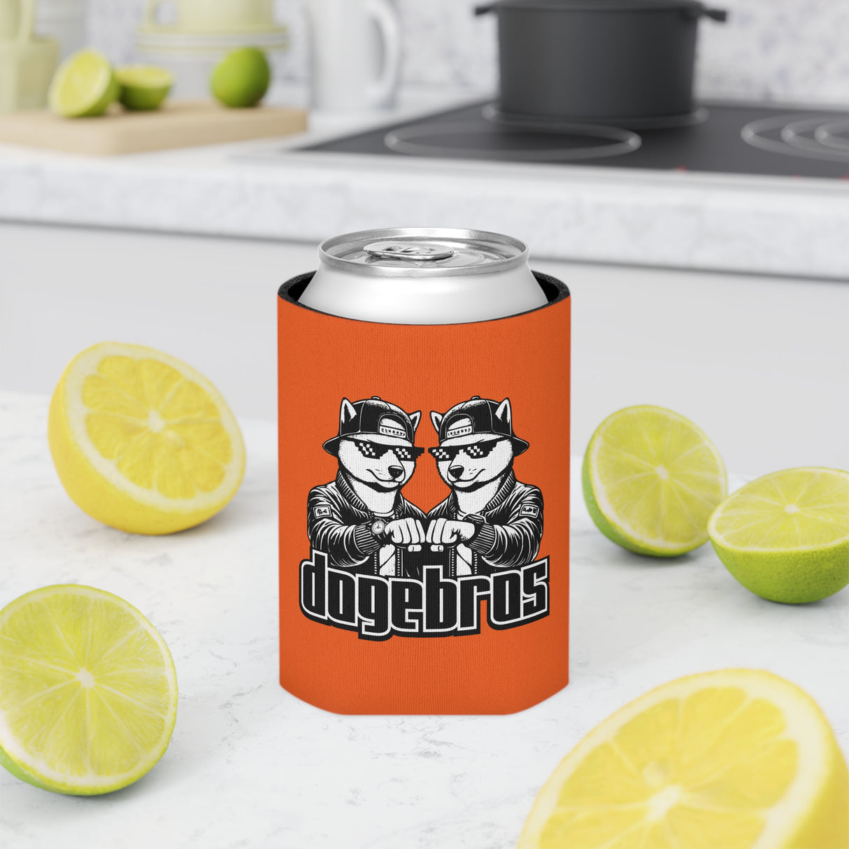 DOGEBROS Funny Can Cooler, Dog-Themed Party Favors, Perfect for BBQs, Tailgates, Gifts for Dog Lovers, Unique Drink Holder - ORANGE