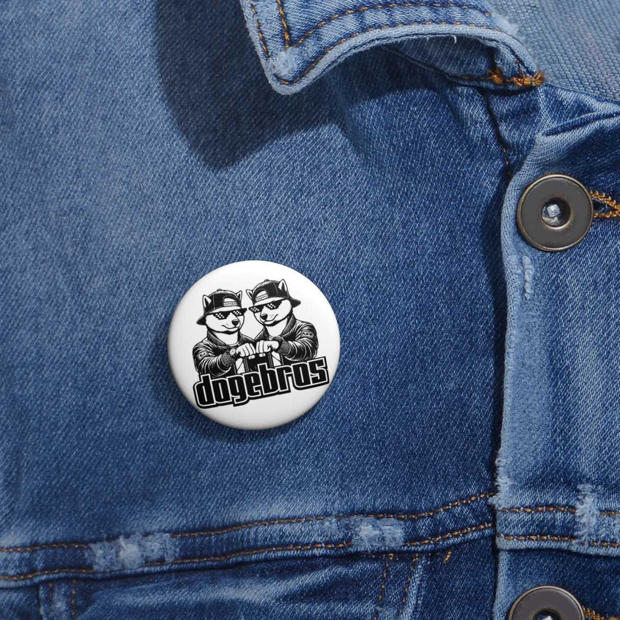DOGEBROS Pin Buttons, Fun Badges for Gifts, Stylish Friends Accessories, Collectible Pins, Unique Party Favors - WHITE