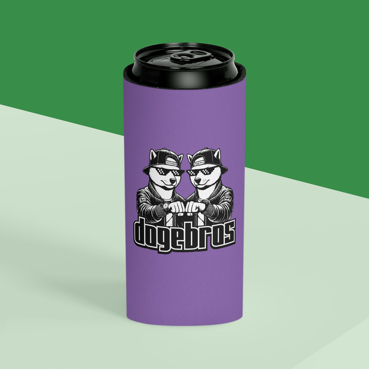 DOGEBROS Funny Can Cooler, Dog-Themed Party Favors, Perfect for BBQs, Tailgates, Gifts for Dog Lovers, Unique Drink Holder - LIGHT PURPLE