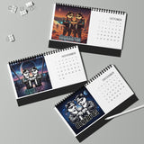 2026 DOGEBROS Desktop Calendar — Spiral-Bound Grid Monthly Planner