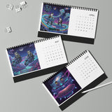 2026 DOGEBROS Desktop Calendar — Spiral-Bound Grid Monthly Planner