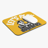 DOGEBROS "LET'S PLAY" Mouse Pad | Funny Office Decor, Gift for Tech Lovers, Gaming Accessories, Home Office Essentials - YELLOW