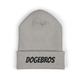 DOGEBROS Stylish Embroidered Beanie for Trendsetters, Cozy Winter Hat, Perfect Gift for DOGEBROS Fans, Unique Fashion Accessory, Unisex Headwear