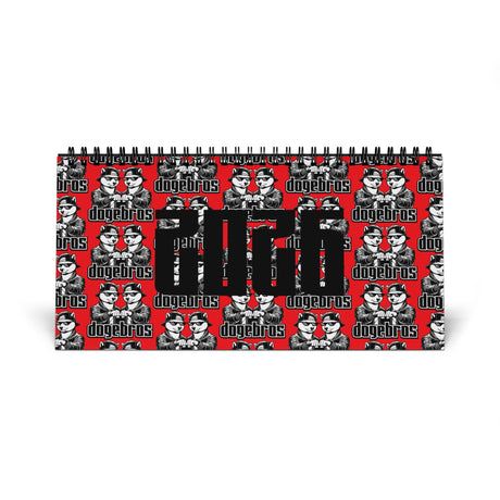 2026 DOGEBROS Desktop Calendar — Spiral-Bound Grid Monthly Planner