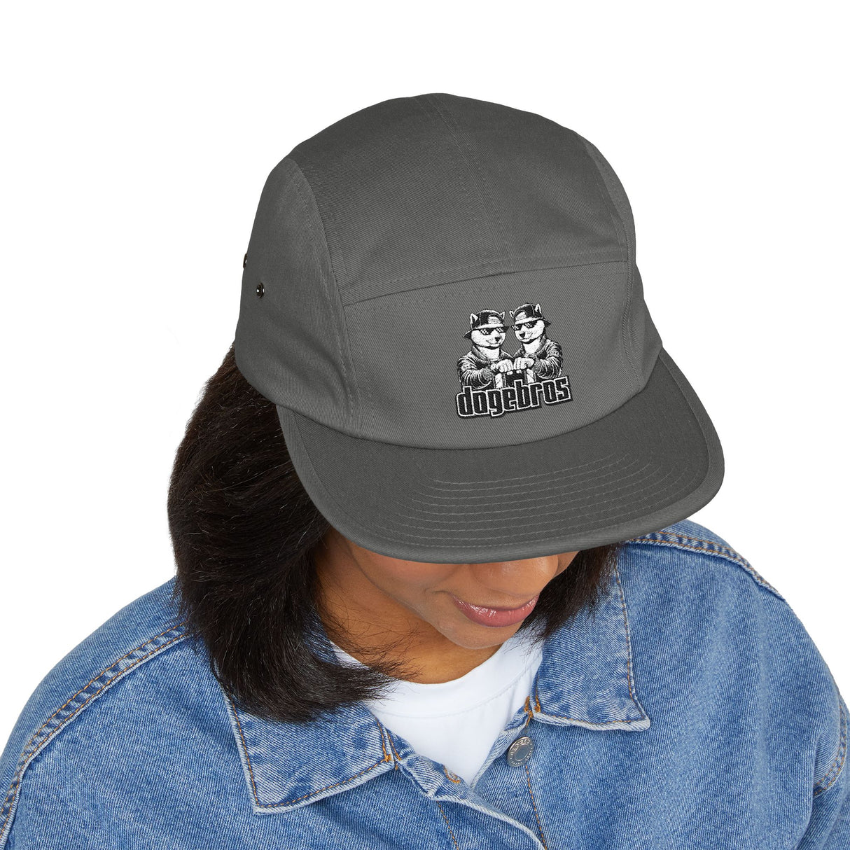 DOGEBROS "TRENDY" 5-Panel Cap, Embroidered Hat, Casual Streetwear, Gift for Dog Lovers, Summer Accessory
