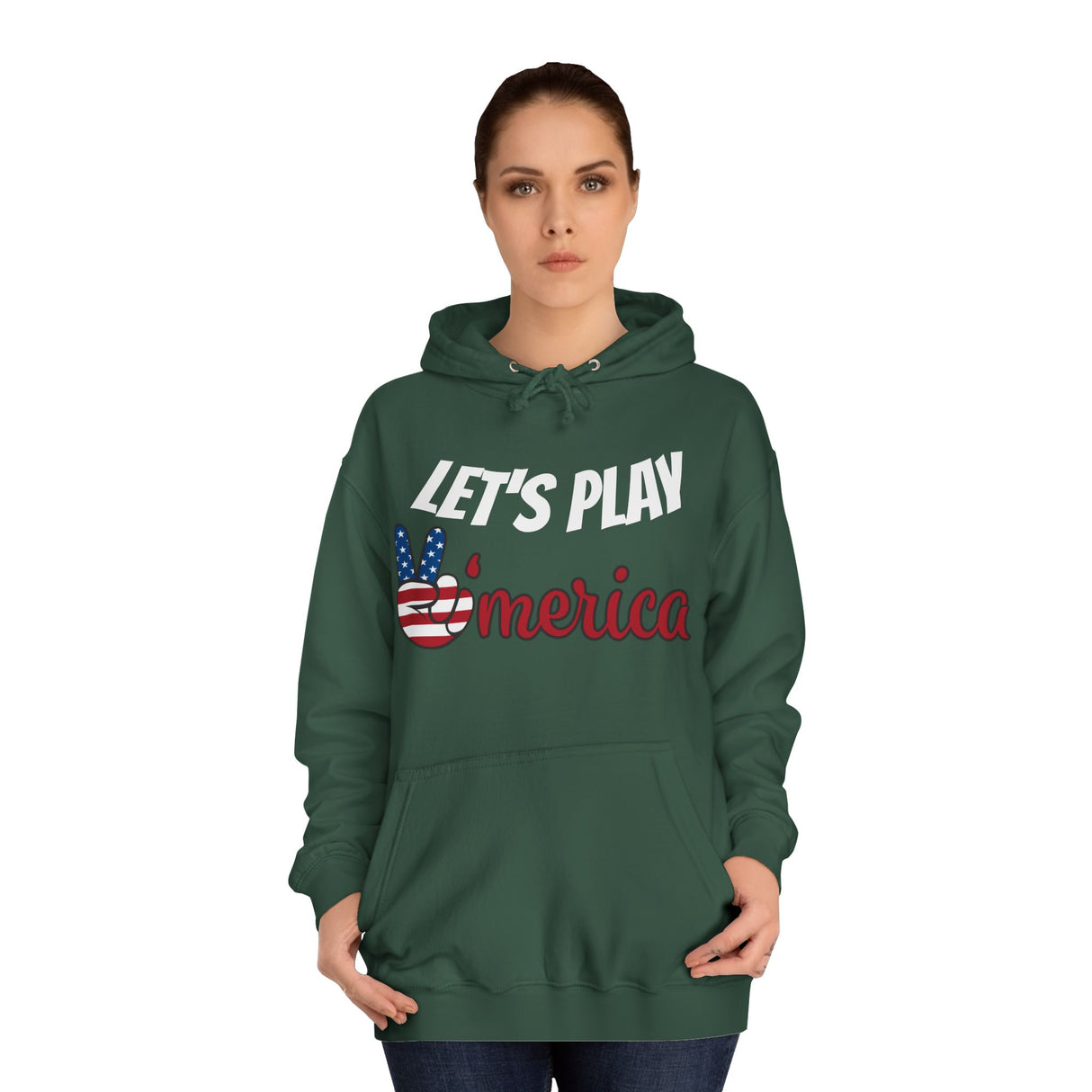DOGEBROS "LET'S PLAY" Unisex College Hoodie with Vintage Americana Design | Cozy Casual Wear for College Students, Gift for Easter, 4th of July, Proud [...]