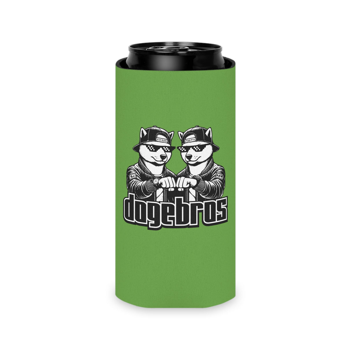 DOGEBROS Funny Can Cooler, Dog-Themed Party Favors, Perfect for BBQs, Tailgates, Gifts for Dog Lovers, Unique Drink Holder - GREEN