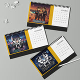 2026 DOGEBROS Desktop Calendar — Spiral-Bound Grid Monthly Planner