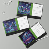 2026 DOGEBROS Desktop Calendar — Spiral-Bound Grid Monthly Planner