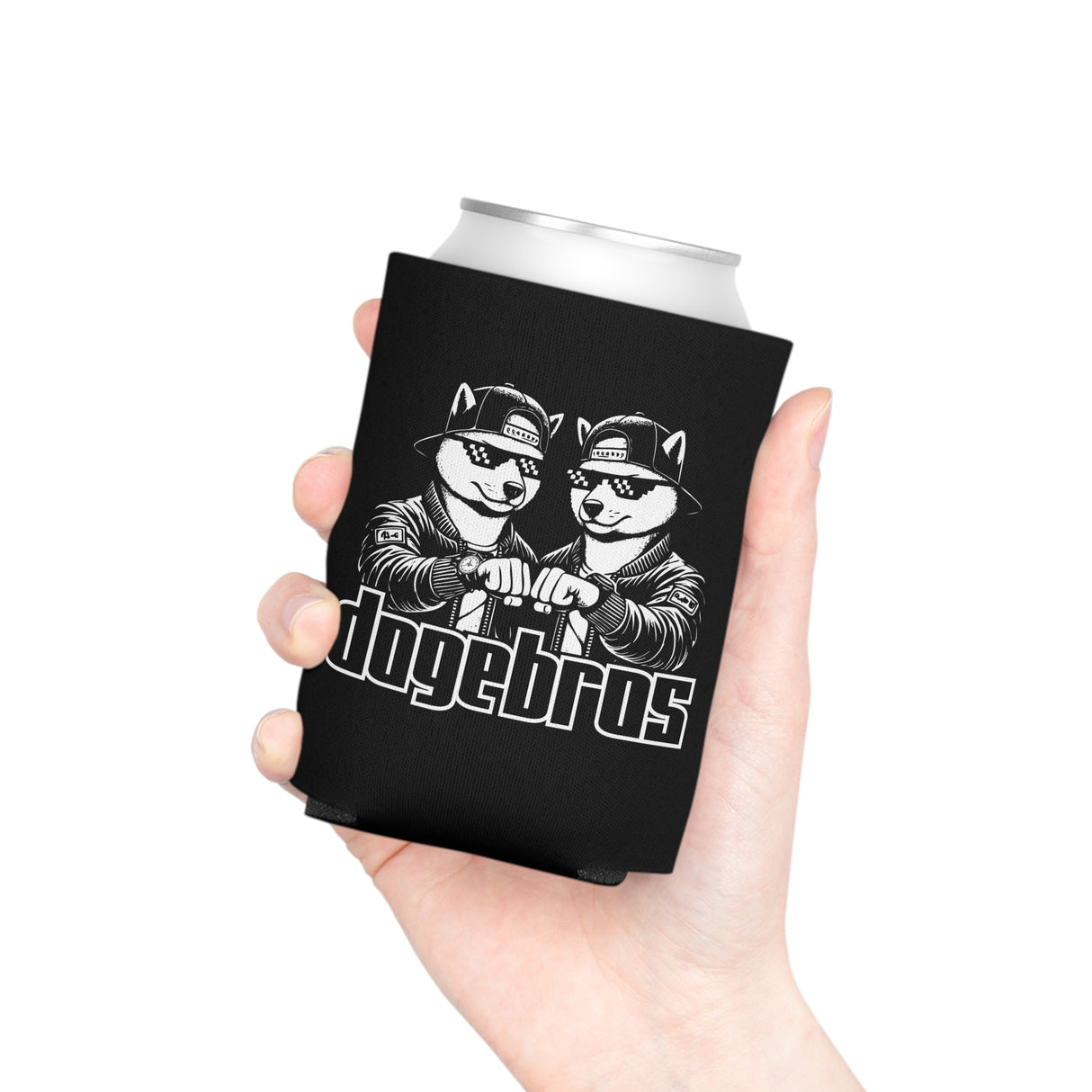 DOGEBROS Funny Can Cooler, Dog-Themed Party Favors, Perfect for BBQs, Tailgates, Gifts for Dog Lovers, Unique Drink Holder - BLACK