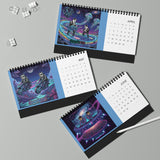 2026 DOGEBROS Desktop Calendar — Spiral-Bound Grid Monthly Planner