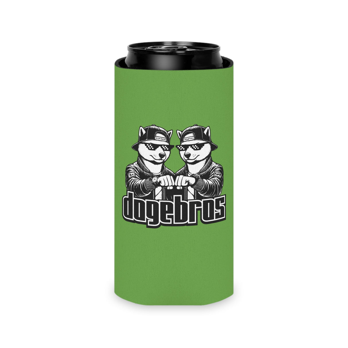 DOGEBROS Funny Can Cooler, Dog-Themed Party Favors, Perfect for BBQs, Tailgates, Gifts for Dog Lovers, Unique Drink Holder - GREEN