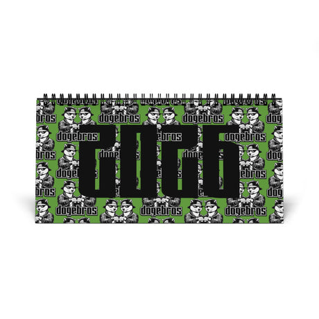 2026 DOGEBROS Desktop Calendar — Spiral-Bound Grid Monthly Planner