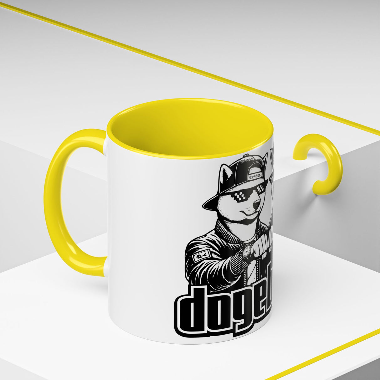 DOGEBROS Coffee Mug, Funny Dog Mug, Gift for Dog Lovers, Unique Cat Mug, Cool Pet Lover Cup, Black Handle Ceramic Mug
