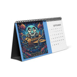 2026 DOGEBROS Desktop Calendar — Spiral-Bound Grid Monthly Planner