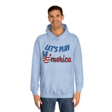 DOGEBROS "LET'S PLAY" Unisex College Hoodie with Vintage Americana Design | Cozy Casual Wear for College Students, Gift for Easter, 4th of July, Proud [...]