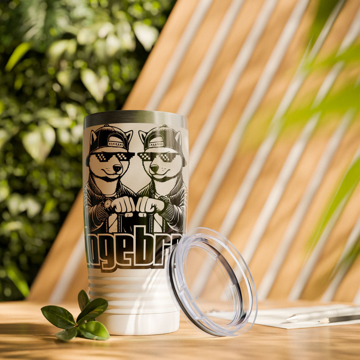 DOGEBROS "COOL" Ringneck Tumbler, 20oz - Perfect Gift for Dog Lovers, Travel Mug, Insulated Drinkware, Unique Coffee Cup, Funny Pet-Themed