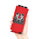 DOGEBROS Funny Can Cooler, Dog-Themed Party Favors, Perfect for BBQs, Tailgates, Gifts for Dog Lovers, Unique Drink Holder - RED