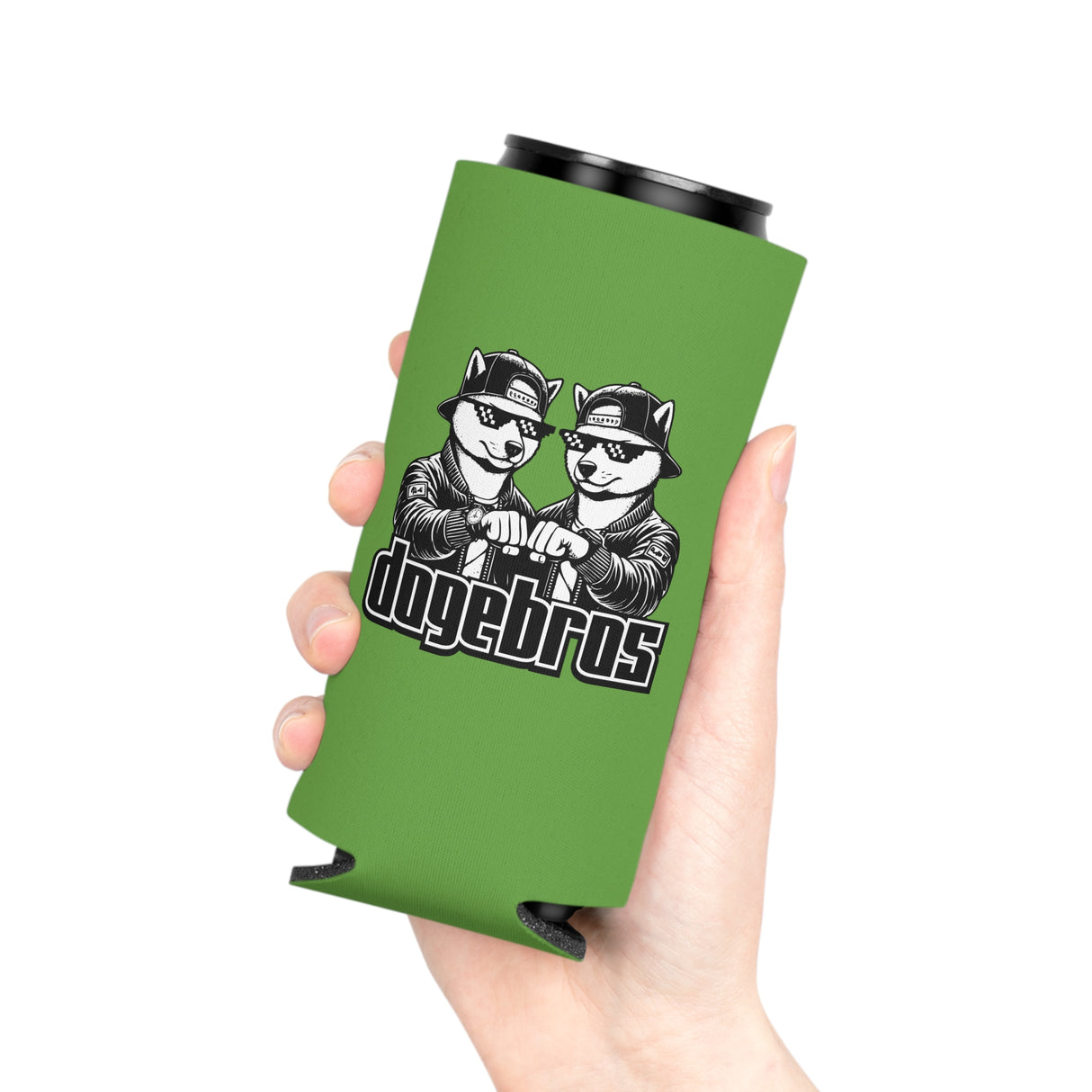 DOGEBROS Funny Can Cooler, Dog-Themed Party Favors, Perfect for BBQs, Tailgates, Gifts for Dog Lovers, Unique Drink Holder - GREEN