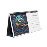 2026 DOGEBROS Desktop Calendar — Spiral-Bound Grid Monthly Planner