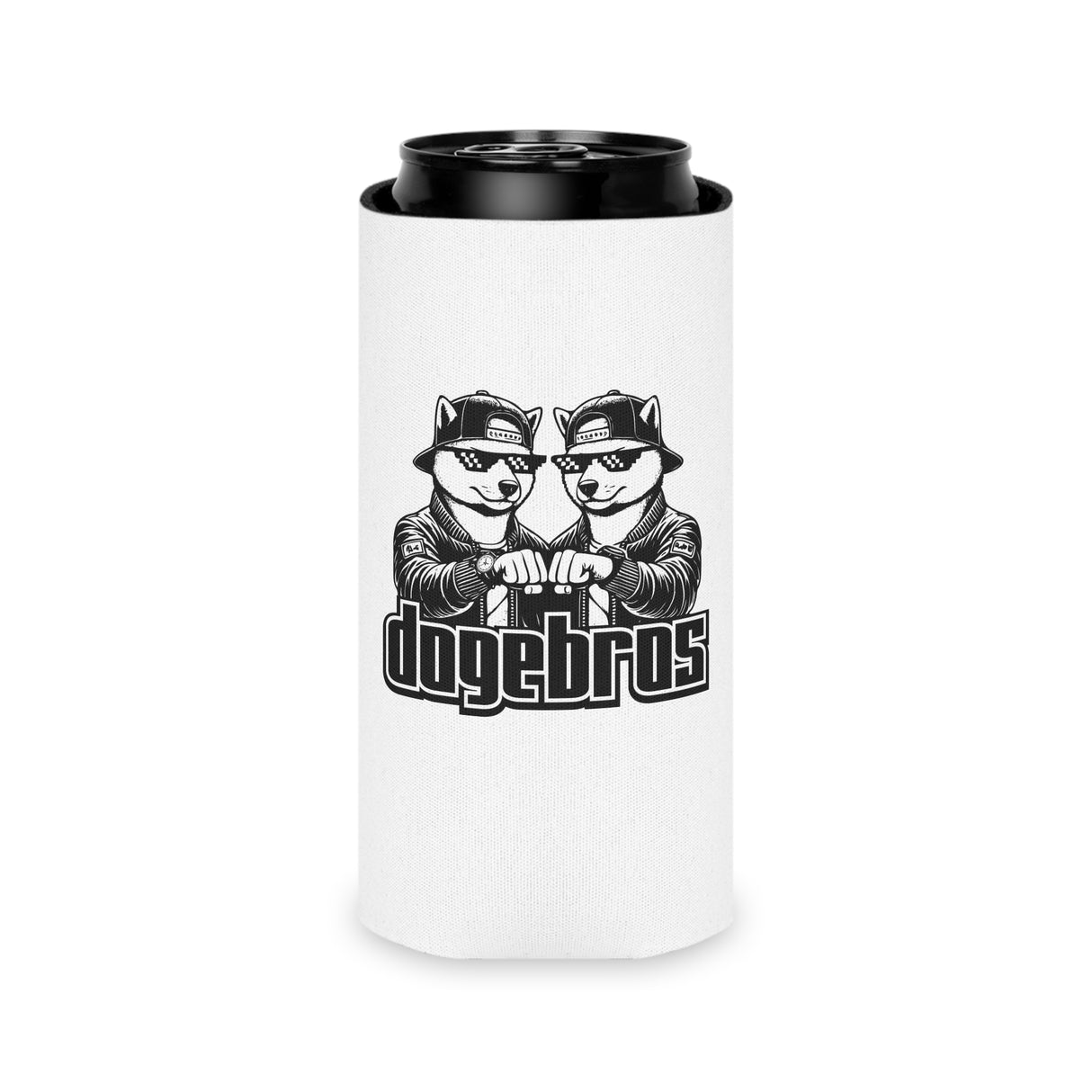 DOGEBROS Funny Can Cooler, Dog-Themed Party Favors, Perfect for BBQs, Tailgates, Gifts for Dog Lovers, Unique Drink Holder - WHITE