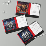 2026 DOGEBROS Desktop Calendar — Spiral-Bound Grid Monthly Planner