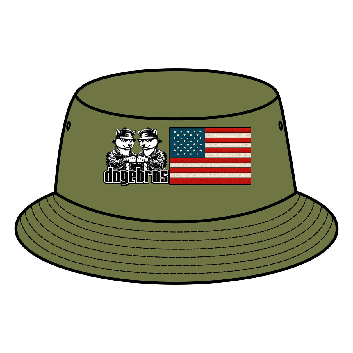 DOGEBROS "ORIGINAL USA" Bucket Hat | Trendy Beachwear, Outdoor Adventure Sun Hat, Unique Gift for Friends, Casual Fashion Accessory