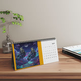 2026 DOGEBROS Desktop Calendar — Spiral-Bound Grid Monthly Planner