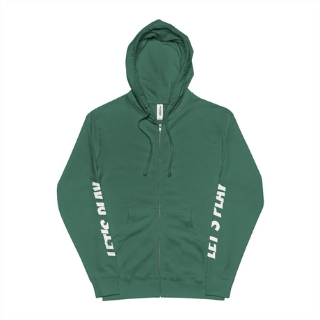 DOGEBROS "LET'S PLAY" Stylish Unisex Fleece Zip Up Hoodie - Cozy Casual Wear, Perfect for Everyday, Gifts, Trendy Layering, Great for Fall & Winter!