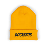 DOGEBROS Stylish Embroidered Beanie for Trendsetters, Cozy Winter Hat, Perfect Gift for DOGEBROS Fans, Unique Fashion Accessory, Unisex Headwear