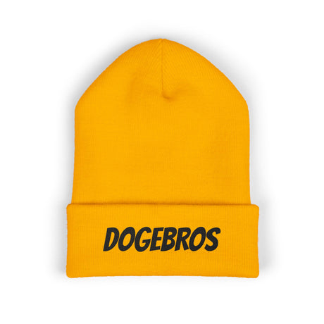 DOGEBROS Stylish Embroidered Beanie for Trendsetters, Cozy Winter Hat, Perfect Gift for DOGEBROS Fans, Unique Fashion Accessory, Unisex Headwear