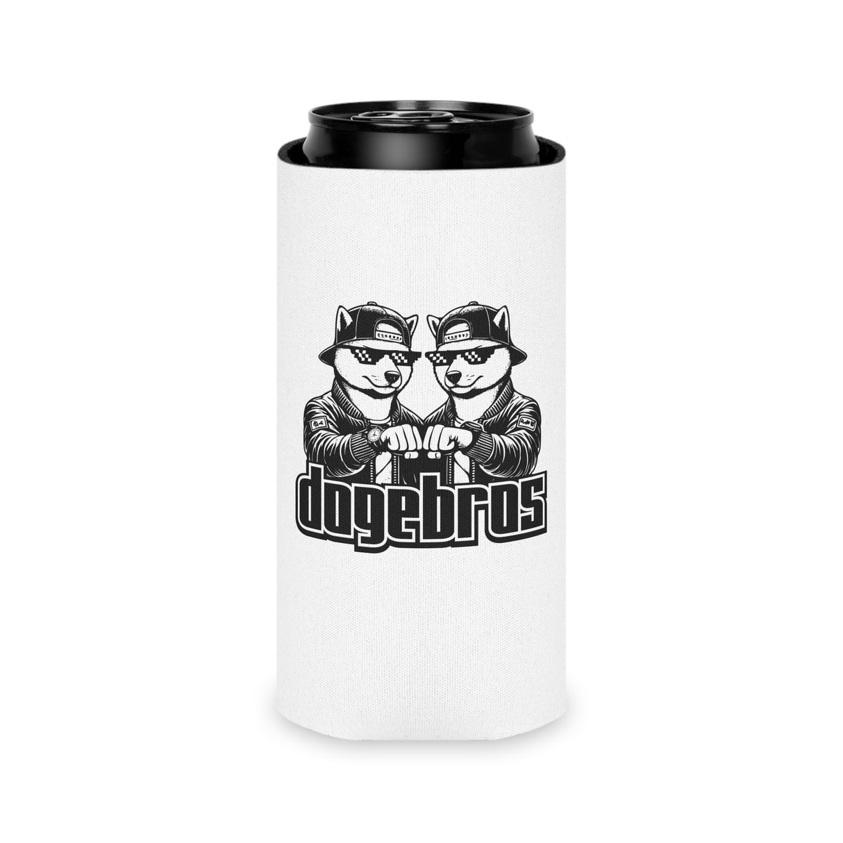 DOGEBROS Funny Can Cooler, Dog-Themed Party Favors, Perfect for BBQs, Tailgates, Gifts for Dog Lovers, Unique Drink Holder - WHITE
