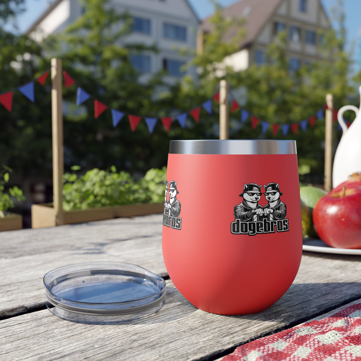 DOGEBROS Copper Insulated Travel Cup, Funny Gift for Friends, Unique Mug for Parties, Stylish Wine Tumbler, Great for Outdoor Adventures