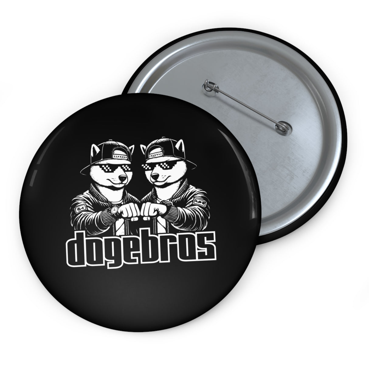 DOGEBROS Pin Buttons, Fun Badges for Gifts, Stylish Friends Accessories, Collectible Pins, Unique Party Favors - BLACK