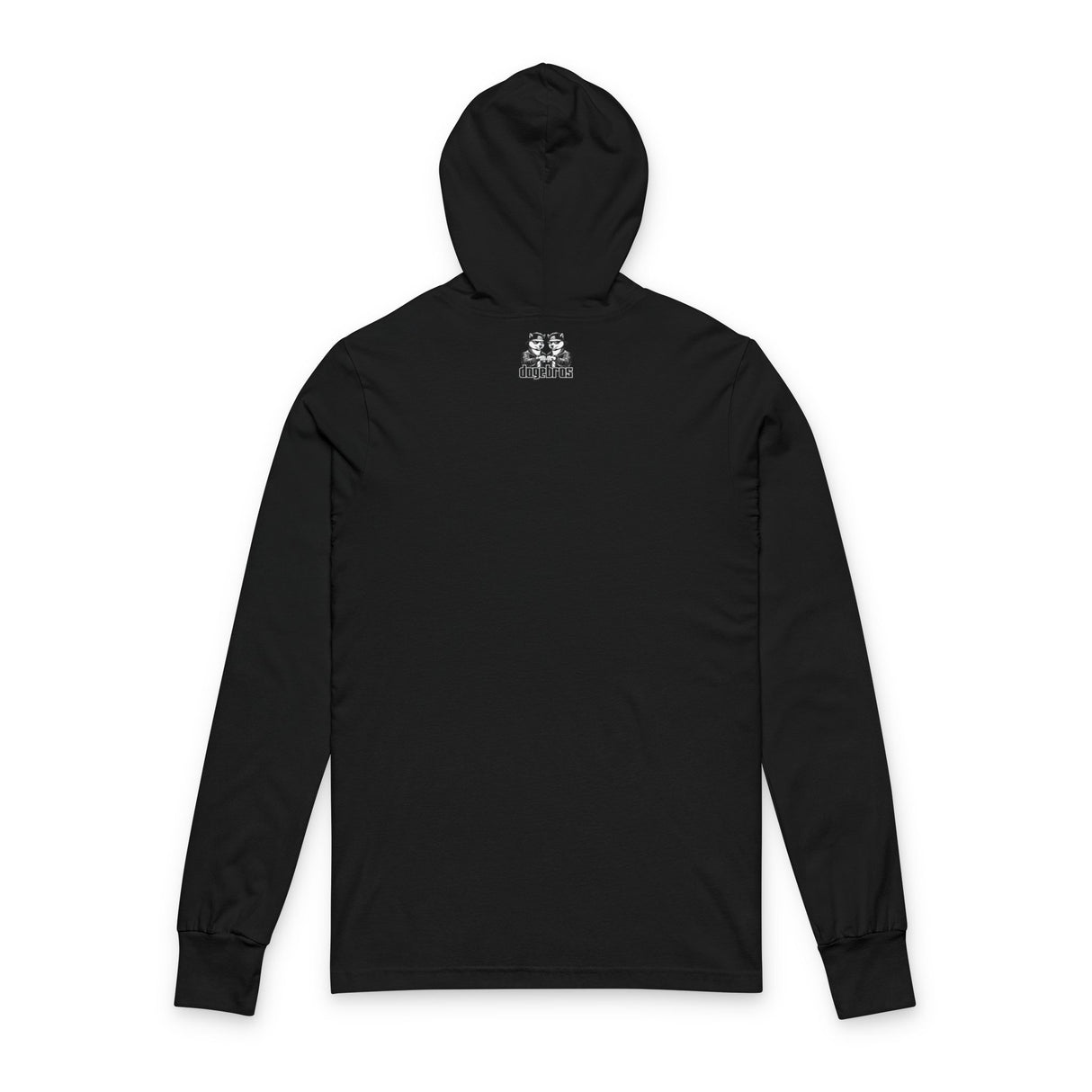 DOGEBROS Unisex Hooded Long Sleeve Tee with Abstract Design, Casual Tee, Gift for Her/Him, Summer Wear, Outdoor Apparel, Trendy Streetwear