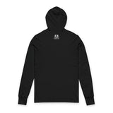 DOGEBROS Unisex Hooded Long Sleeve Tee with Abstract Design, Casual Tee, Gift for Her/Him, Summer Wear, Outdoor Apparel, Trendy Streetwear